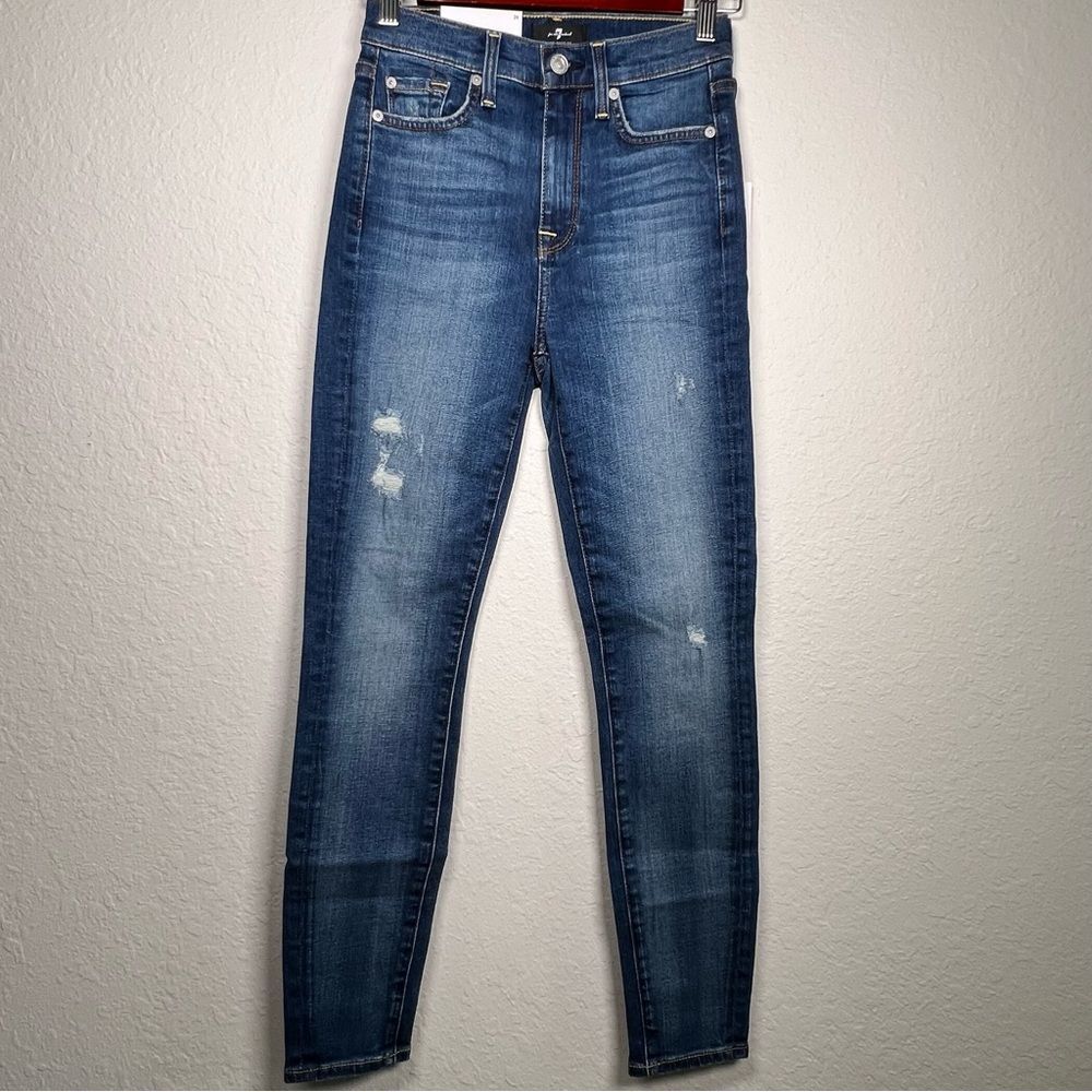 7 for all mankind high waist ankle skinny jeans 🔥 NWT 🔥 size 24
